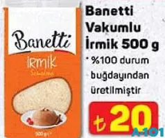 BANETTİ VAKUMLU İRMİK 500 G BANETTİ VAKUMLU İRMİK 500 G